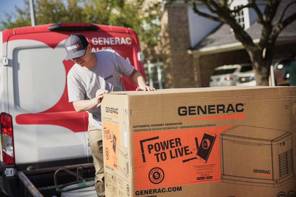 Unboxing a new Generac generator from GSC of Daytona Beach